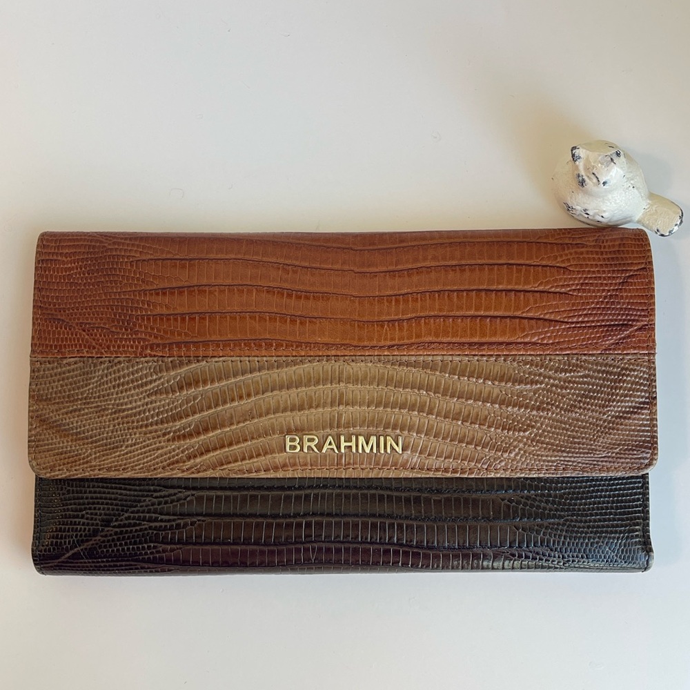 Brahmin Vintage Italian Leather Trifold Wallet